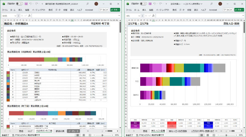 Excelレポートオプション