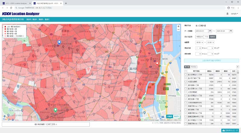 3地点来訪者居住地分析