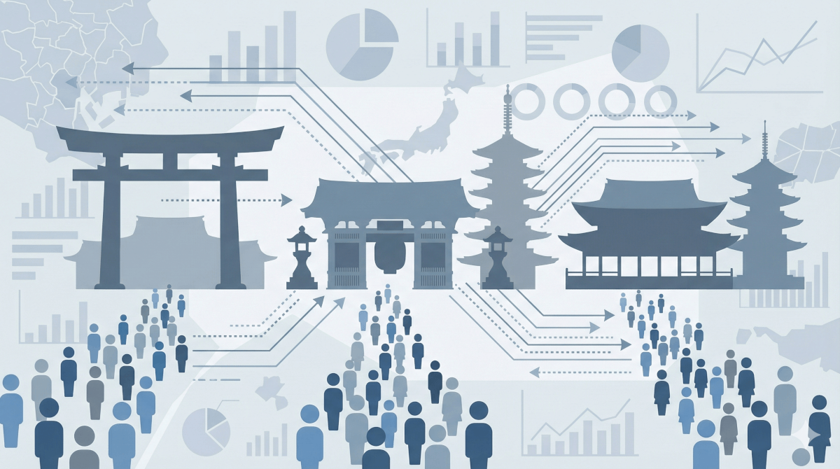 【初詣2026】明治神宮・浅草寺・成田山における初詣の人流を比較してみた。