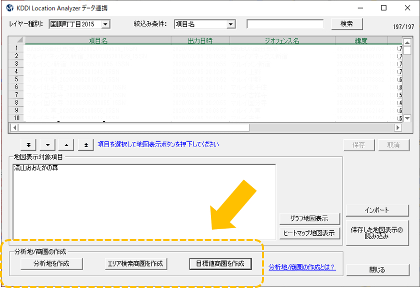 KDDI Location Analyzer分析画面