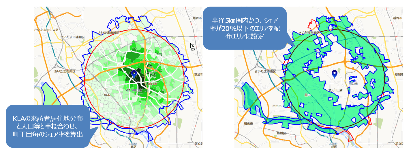 ポスティング配布エリアのセグメンテーション例