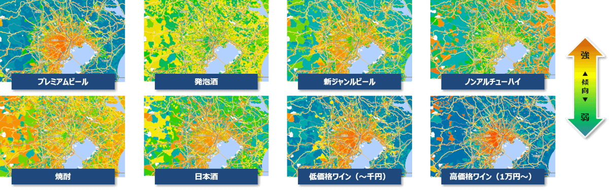 購買カテゴリーデータを地図上に可視化