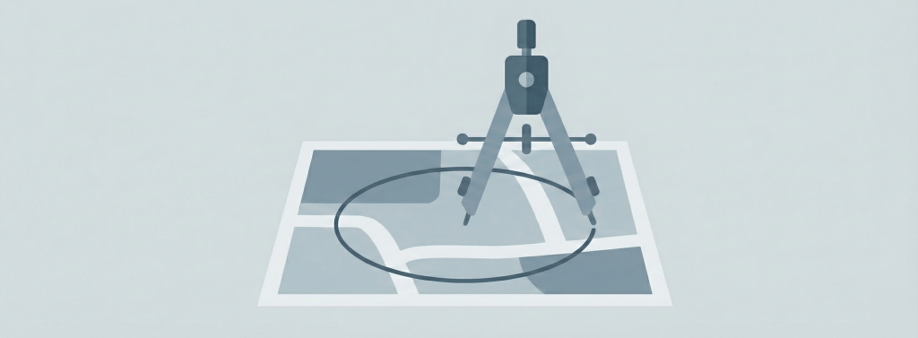 商圏範囲の設定をしているイメージ