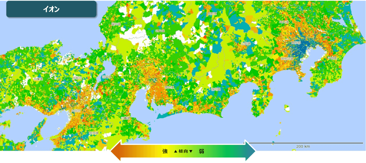 小売店のリテールメディア接触傾向を地図上に可視化