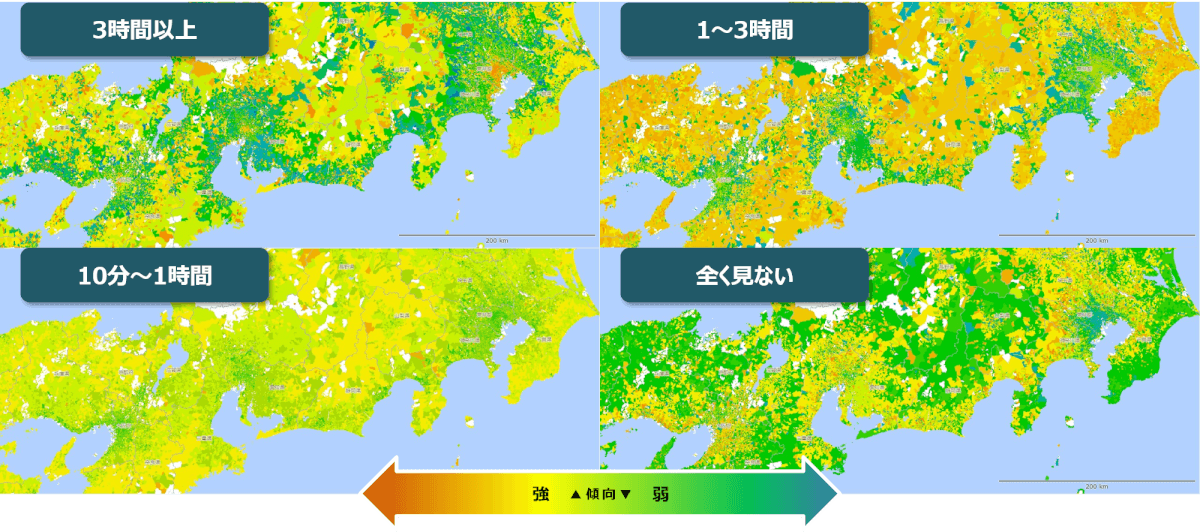 ECサイトのメディア接触頻度を地図上に可視化