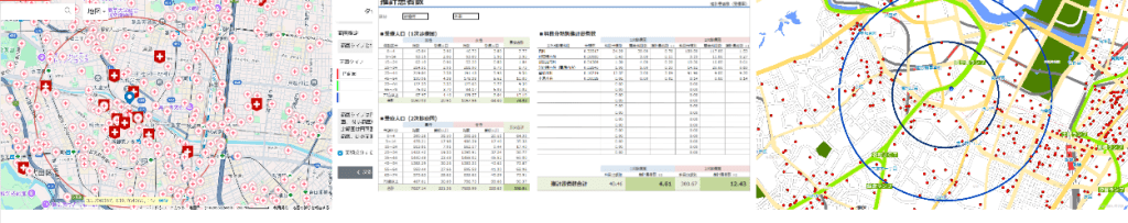 MarketAnalyzer Satellite　診療圏分析イメージ