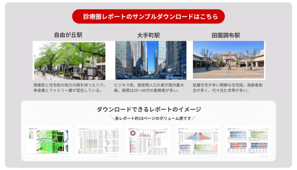 診療圏レポートのサンプルダウンロードはこちら