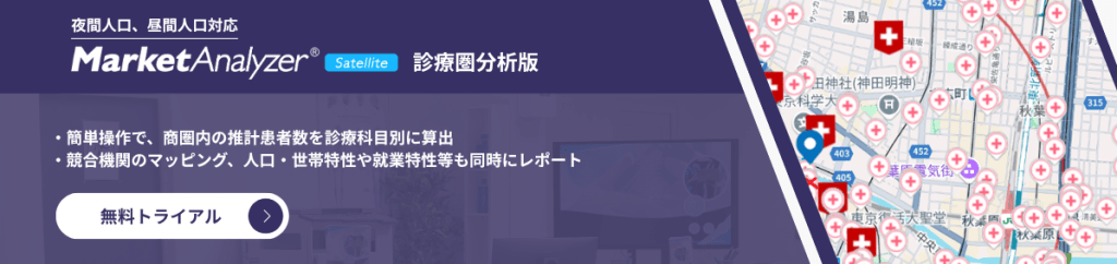 MarketAnalyzer Satellite診療圏分析版無料トライアル