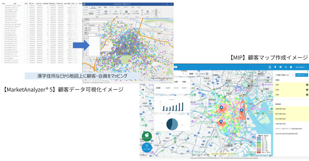 GISを使った顧客分布図作成イメージ
