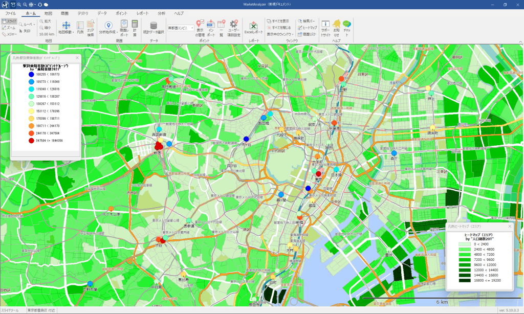 地図上で可視化した図