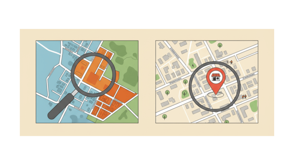 地図上での可視化と詳細分析による絞り込み