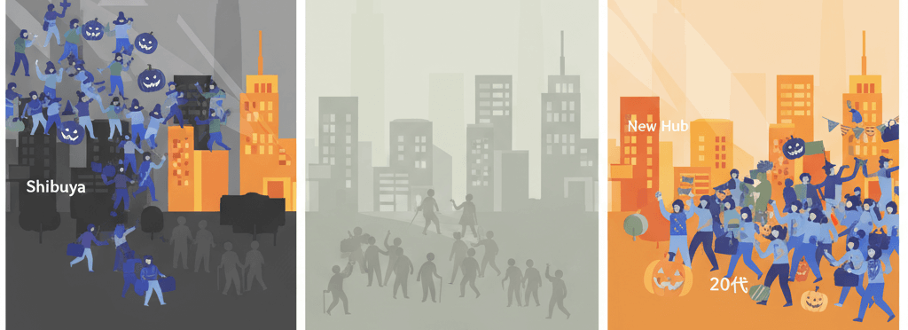 若年層の「大移行」を表した図