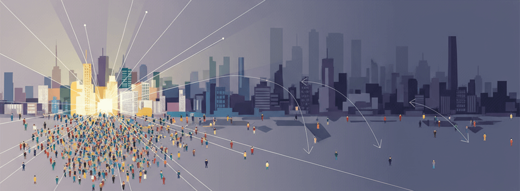エリア別人流の変化を表した図