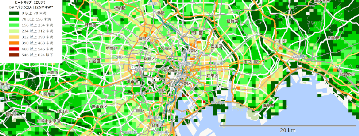 地図情報システム「MarketAnalyzer® 5」で、推計人口データを可視化したイメージ