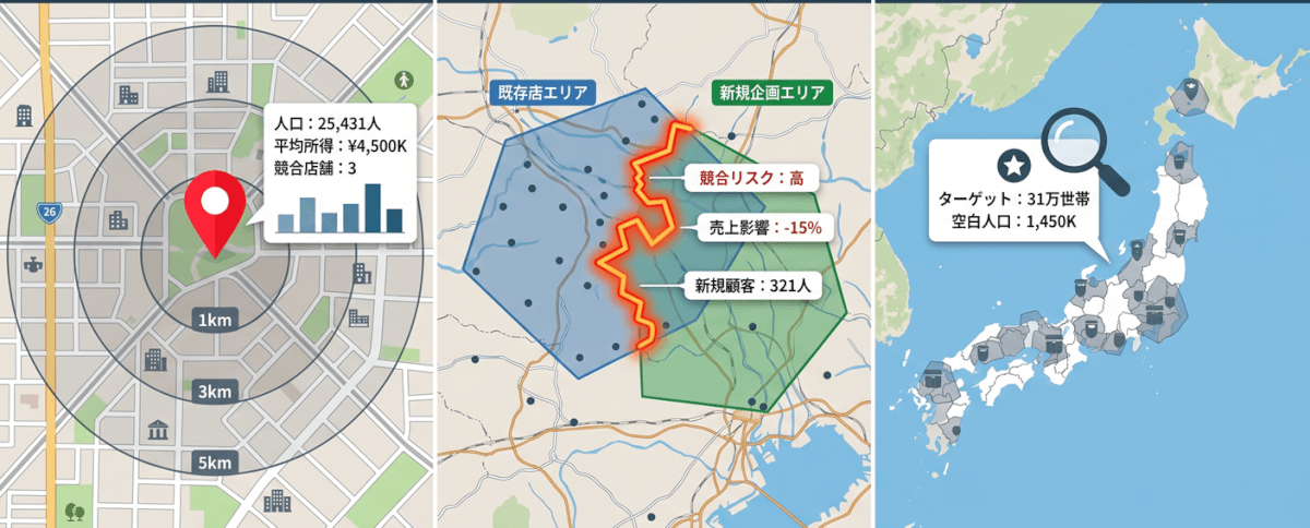 多店舗展開で商圏分析が特に重要になる3つの場面