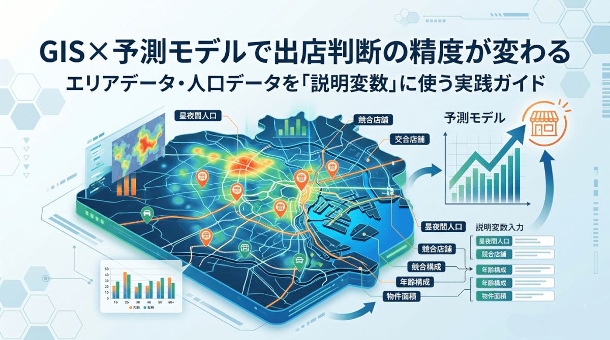 GIS×予測モデルで出店判断の精度が変わる エリアデータ・人口データを「説明変数」に使う実践ガイド