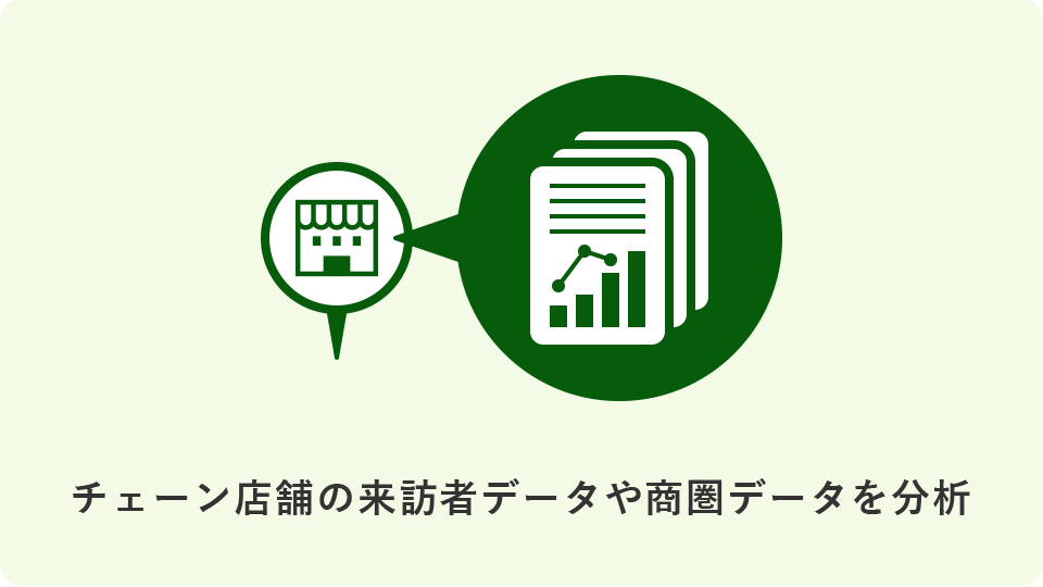 チェーン店舗の来訪者データや商圏データを分析