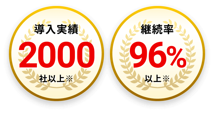 導入実績2000件以上・継続率96%以上